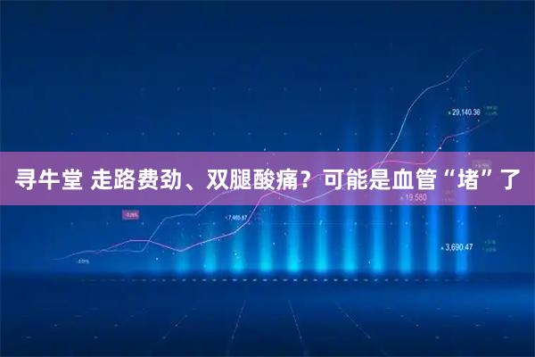 寻牛堂 走路费劲、双腿酸痛？可能是血管“堵”了